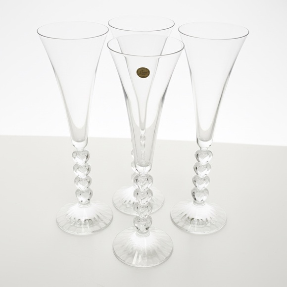 Cristal d'Arques Champagne France Forever Heart Toasting Flutes (Set of Four) - Picture 7 of 9